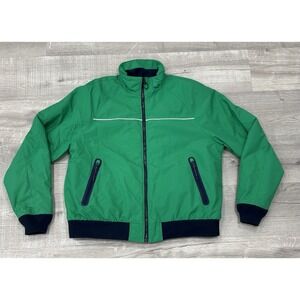 Land's End Kelly Green Squall Bomber Boys Girls Jacket Youth Size Large (14-16)